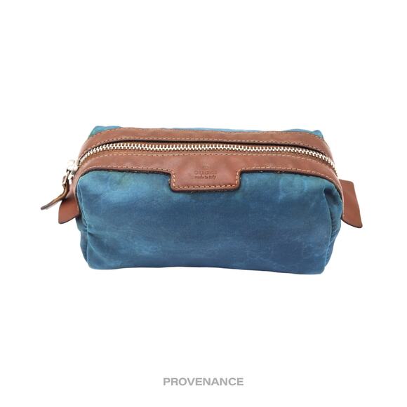 🔴 Gucci Cosmetic Pouch - Blue GG Canvas - Picture 1 of 12